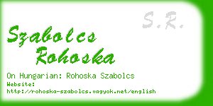 szabolcs rohoska business card
